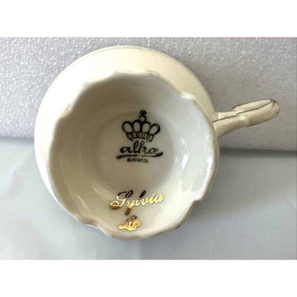 Alka Bavaria "Sylvia" Min Tea Cup Teal with 22K Gold Trim Throughout - Very Rare - Picture 5 of 11